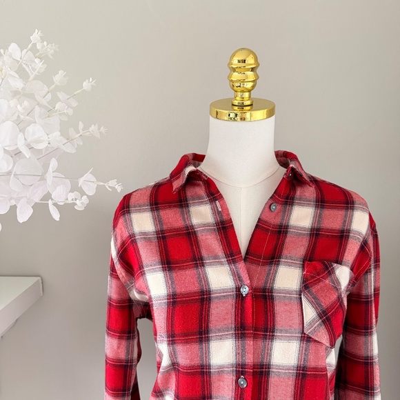 Scotch & Soda Maison Scotch Flannel Shirt Dress in Red Plaid, Sz 6 - Picture 4 of 15